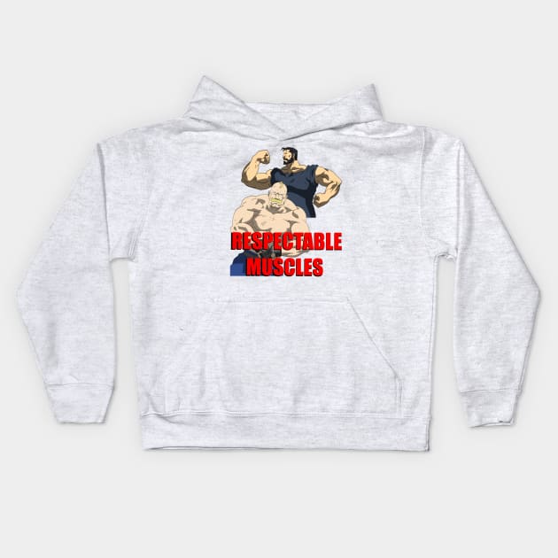 Respectable Muscles Kids Hoodie by Art by Some Beach